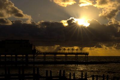 Aberystwyth Pier at golden hour