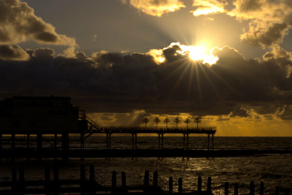 Aberystwyth Pier at golden hour